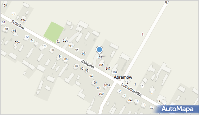 Abramów, Szkolna, 103, mapa Abramów
