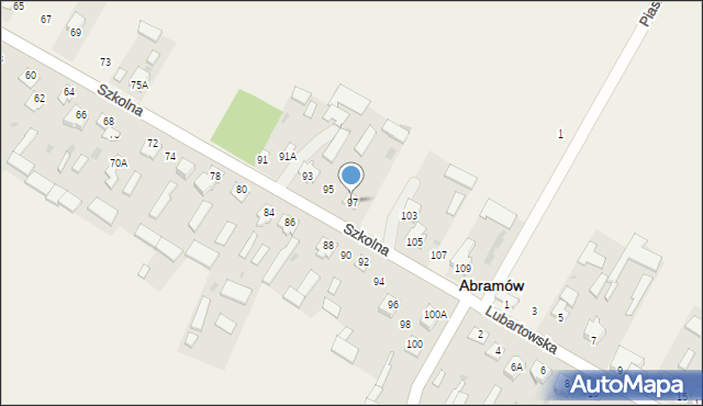 Abramów, Szkolna, 97, mapa Abramów