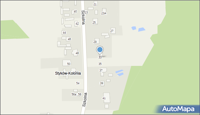 Adamów, Szkolna, 33, mapa Adamów