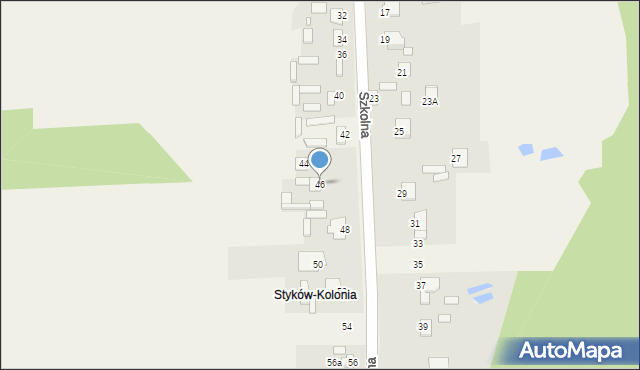 Adamów, Szkolna, 46, mapa Adamów