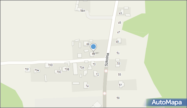 Adamów, Szkolna, 68, mapa Adamów
