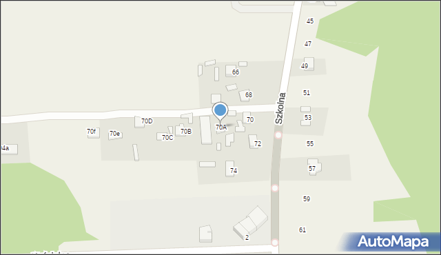 Adamów, Szkolna, 70A, mapa Adamów