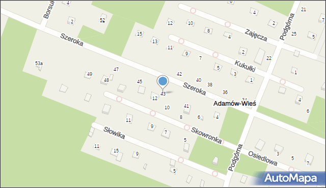 Adamów-Wieś, Szeroka, 43, mapa Adamów-Wieś