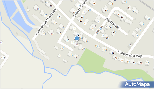 Andrychów, Szarych Szeregów, 12, mapa Andrychów