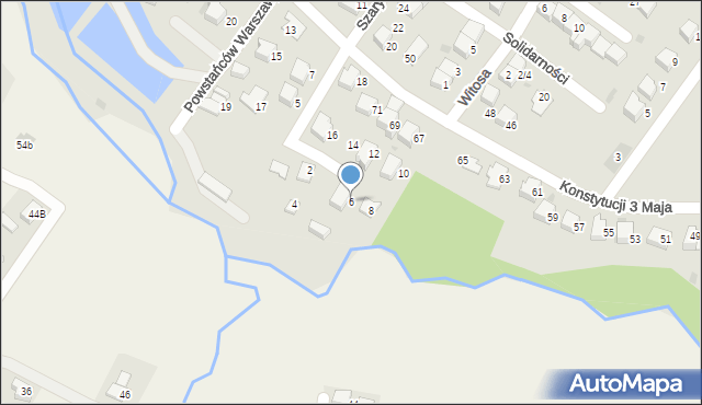 Andrychów, Szarych Szeregów, 6, mapa Andrychów