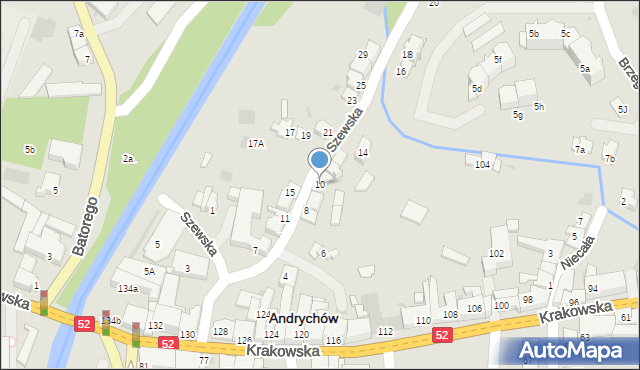 Andrychów, Szewska, 10, mapa Andrychów