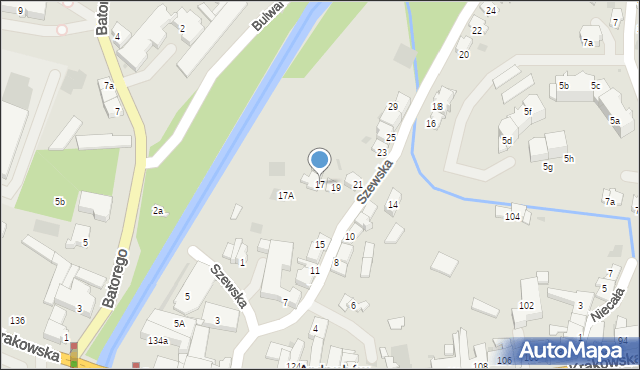 Andrychów, Szewska, 17, mapa Andrychów