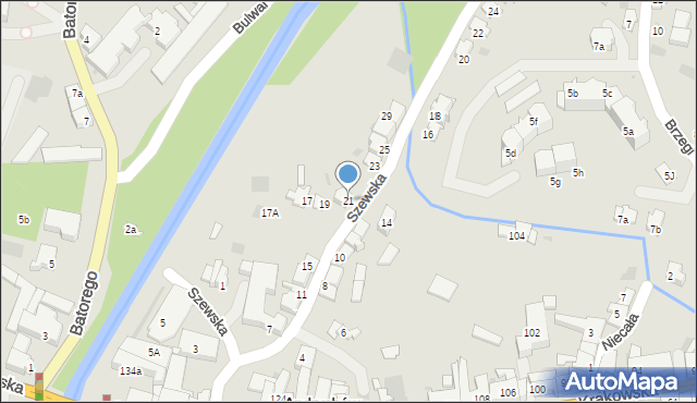 Andrychów, Szewska, 21, mapa Andrychów