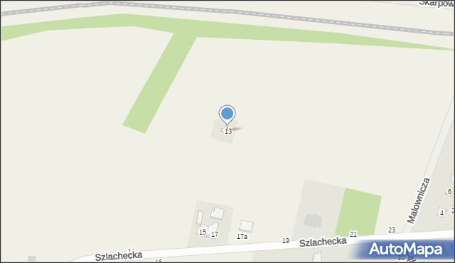 Anielin Swędowski, Szlachecka, 13, mapa Anielin Swędowski