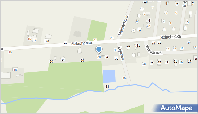 Anielin Swędowski, Szlachecka, 28, mapa Anielin Swędowski