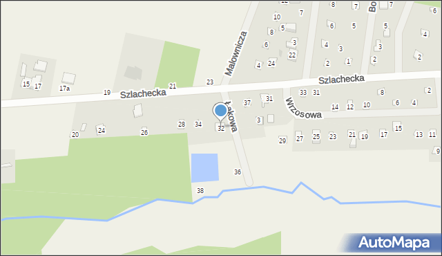 Anielin Swędowski, Szlachecka, 32, mapa Anielin Swędowski