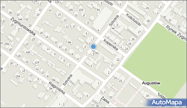 Augustów, Szkolna, 2, mapa Augustów