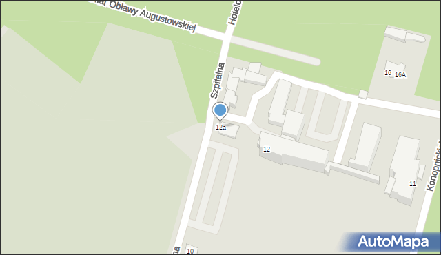 Augustów, Szpitalna, 12a, mapa Augustów