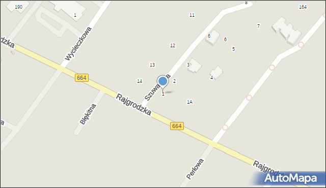 Augustów, Szuwarowa, 1, mapa Augustów