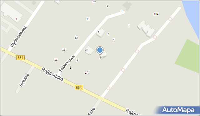 Augustów, Szuwarowa, 4a, mapa Augustów