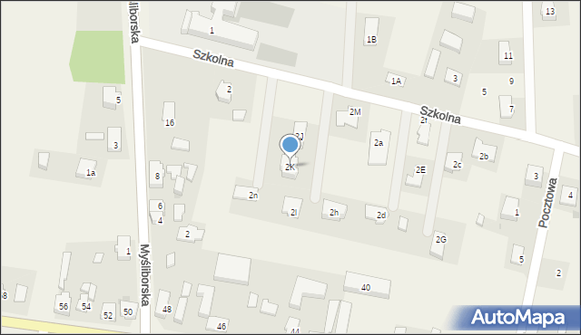 Baczyna, Szkolna, 2K, mapa Baczyna