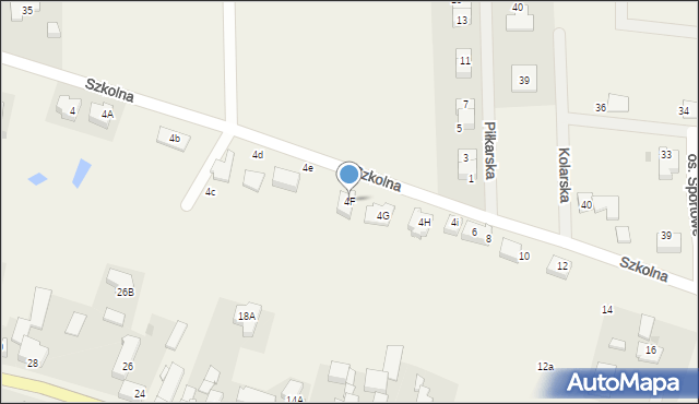 Baczyna, Szkolna, 4F, mapa Baczyna