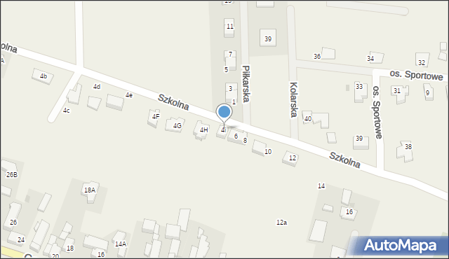 Baczyna, Szkolna, 4j, mapa Baczyna