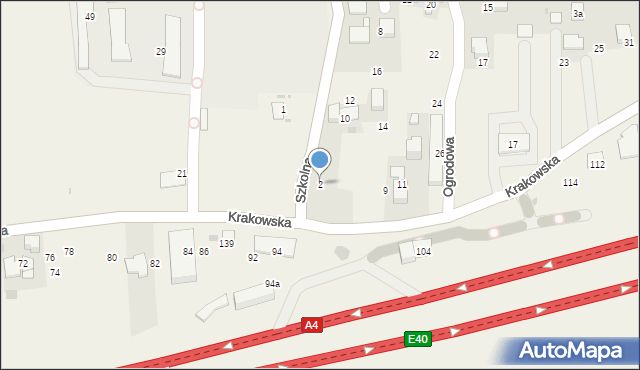 Balice, Szkolna, 2, mapa Balice