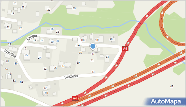 Balice, Szkolna, 47, mapa Balice