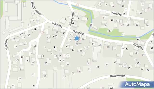 Balice, Szkolna, 52, mapa Balice