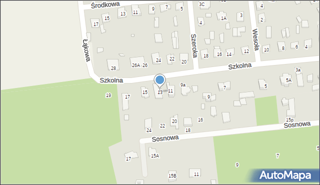 Baniocha, Szkolna, 13, mapa Baniocha