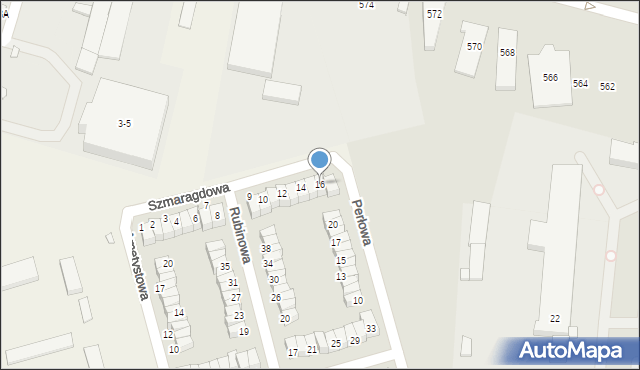 Baranowo, Szmaragdowa, 16, mapa Baranowo