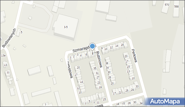 Baranowo, Szmaragdowa, 8, mapa Baranowo