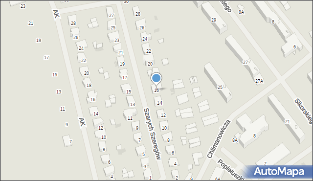 Bartoszyce, Szarych Szeregów, 16, mapa Bartoszyce