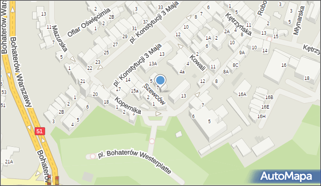 Bartoszyce, Szewców, 8, mapa Bartoszyce