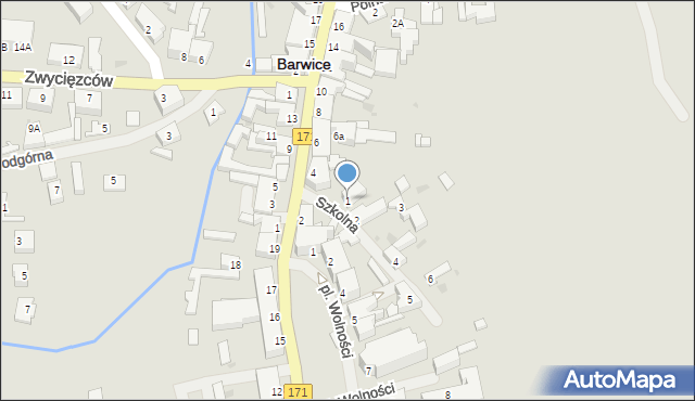 Barwice, Szkolna, 1, mapa Barwice