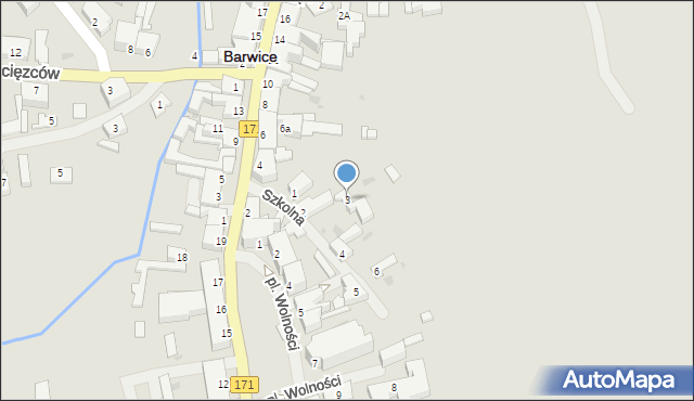 Barwice, Szkolna, 3, mapa Barwice