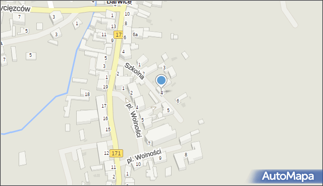Barwice, Szkolna, 4, mapa Barwice