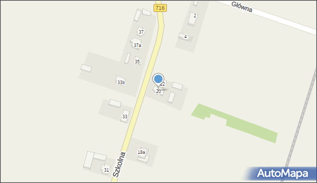 Będzelin, Szkolna, 20, mapa Będzelin