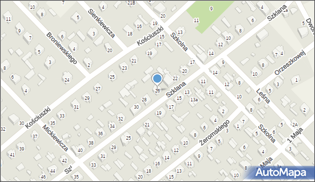 Bełchów, Szklana, 26, mapa Bełchów