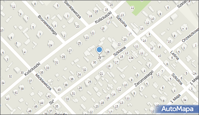 Bełchów, Szklana, 28, mapa Bełchów