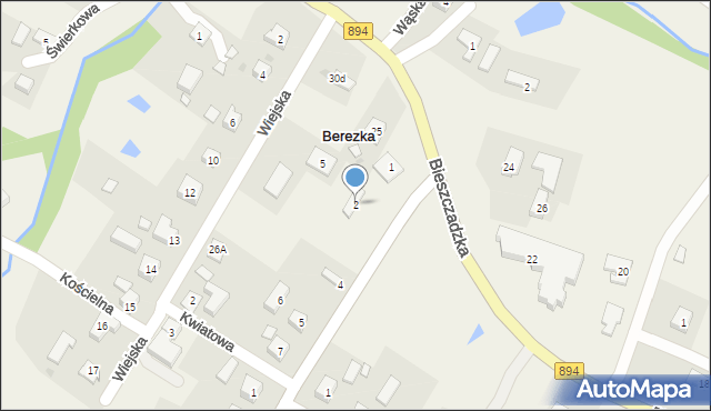 Berezka, Szkolna, 2, mapa Berezka