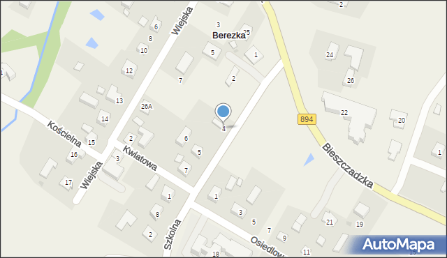 Berezka, Szkolna, 4, mapa Berezka