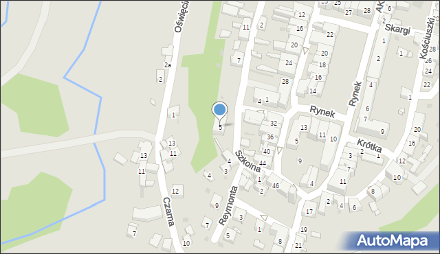 Biała, Szkolna, 5, mapa Biała