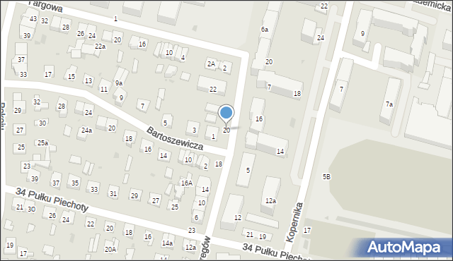 Biała Podlaska, Szarych Szeregów, 20, mapa Białej Podlaskiej