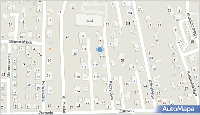 Biała Podlaska, Szczytowa, 3, mapa Białej Podlaskiej