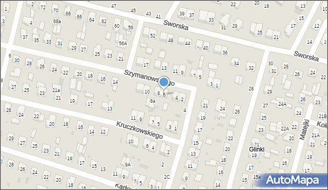 Biała Podlaska, Szymanowskiego Karola, 6, mapa Białej Podlaskiej