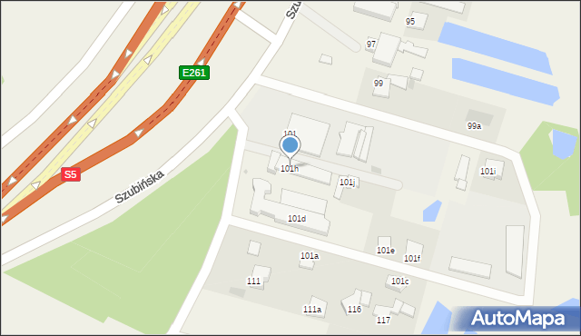 Białe Błota, Szubińska, 101h, mapa Białe Błota