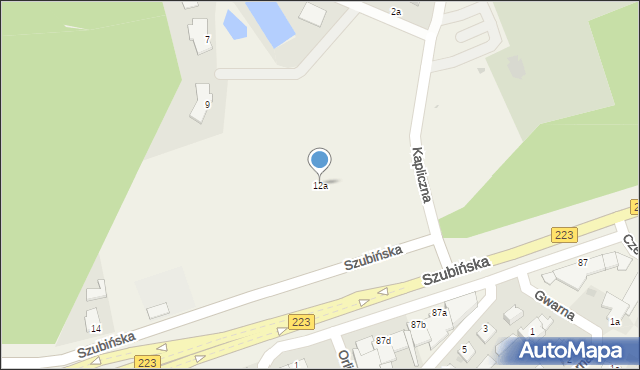 Białe Błota, Szubińska, 12a, mapa Białe Błota