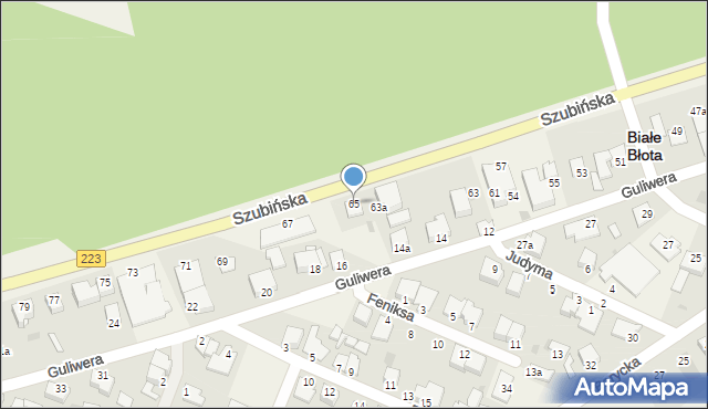 Białe Błota, Szubińska, 65, mapa Białe Błota