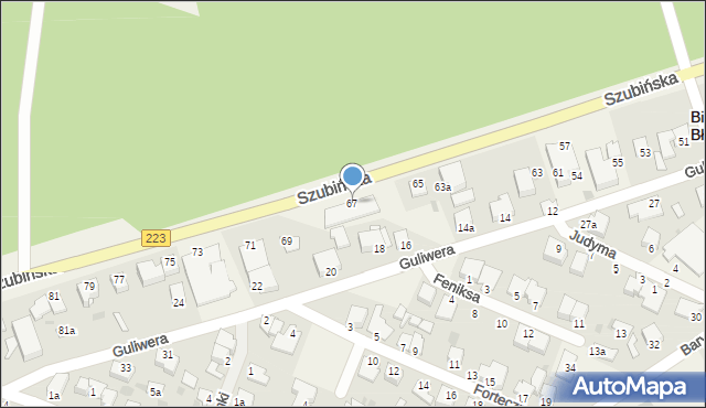 Białe Błota, Szubińska, 67, mapa Białe Błota