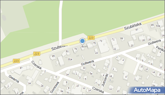 Białe Błota, Szubińska, 77, mapa Białe Błota