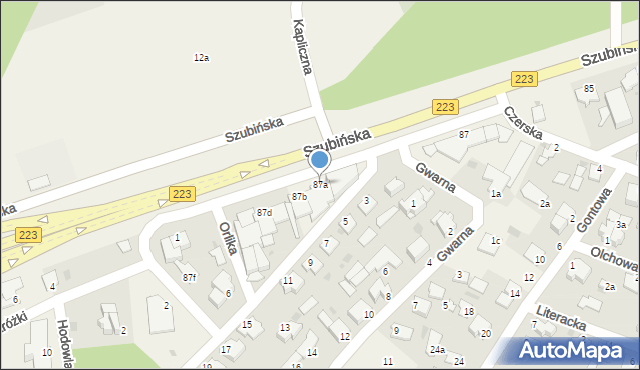 Białe Błota, Szubińska, 87a, mapa Białe Błota