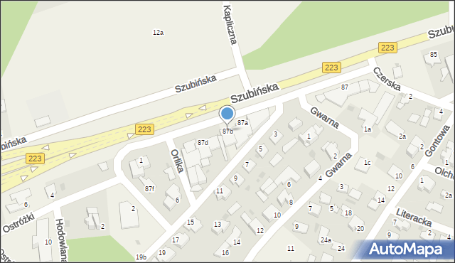 Białe Błota, Szubińska, 87b, mapa Białe Błota