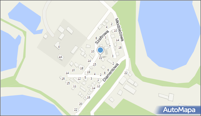 Białka, Szafirowa, 11, mapa Białka